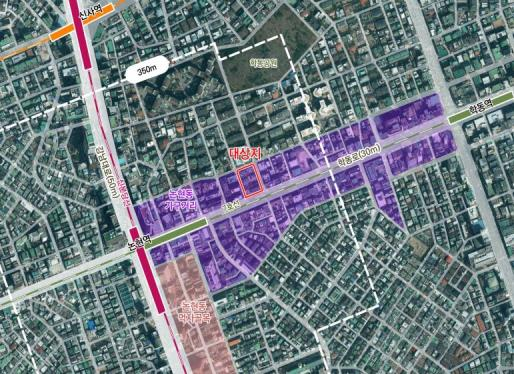 ▲강남구 논현동 55-16번지 일대 위치도 (서울시)