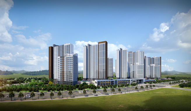 ▲'풍무역 푸르지오 더마크' 투시도. (사진제공=대우건설)