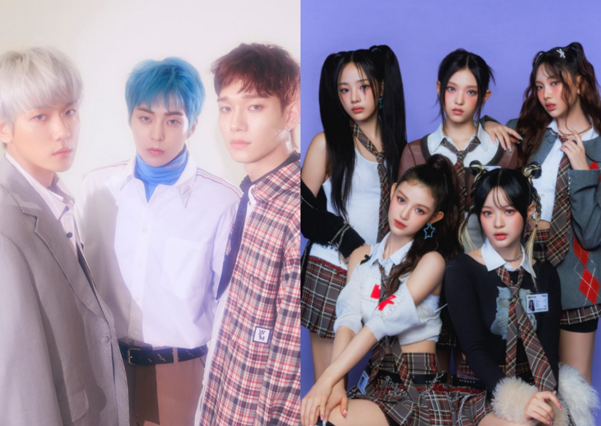 ▲백현(왼쪽부터), 시우민, 첸, 그룹 뉴진스. (출처=SM엔터테인먼트 제공, 뉴진스 공식 인스타그램 캡처)