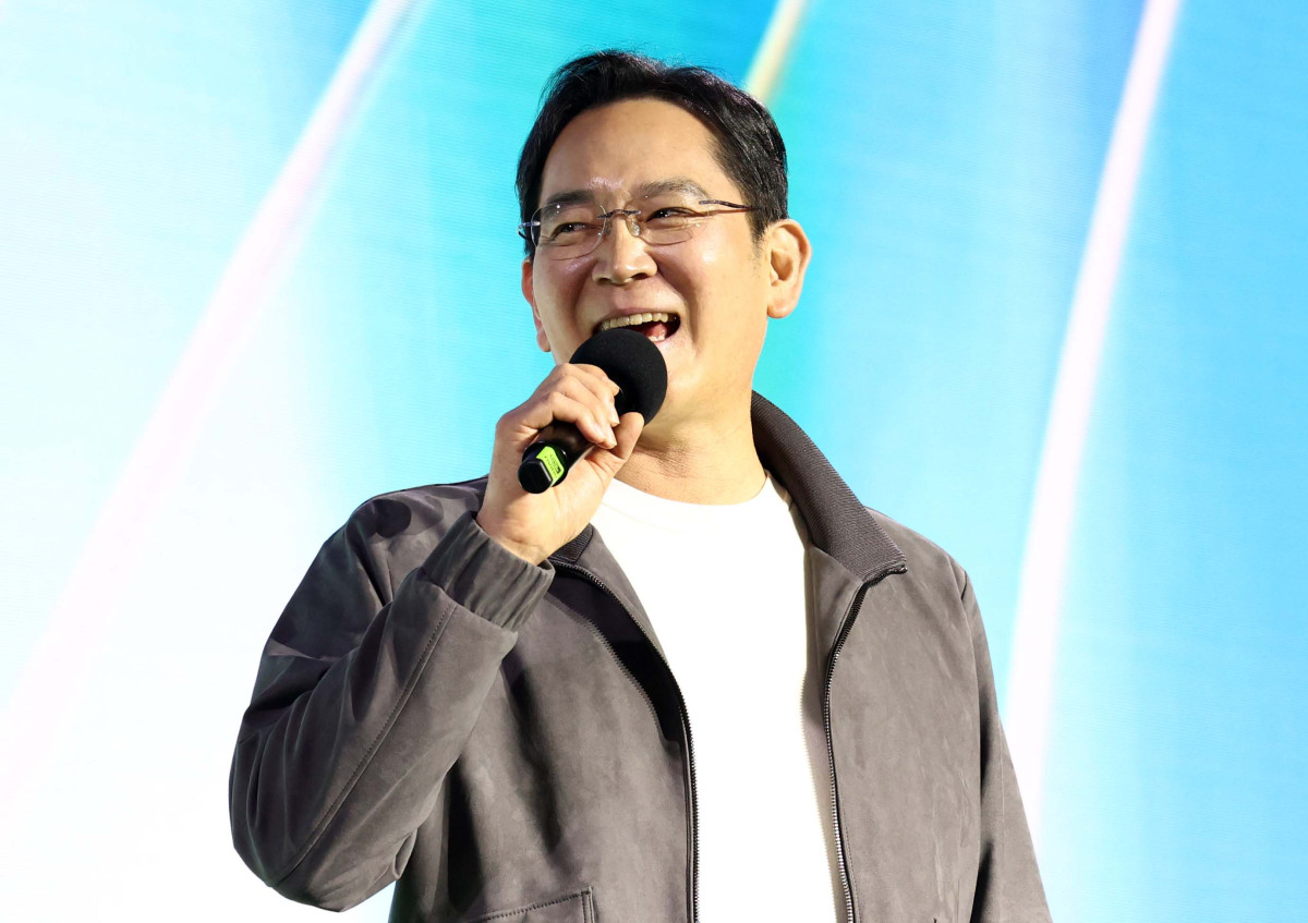 ▲이재용 삼성전자 회장이 30일 오후 서울 강남구 코엑스 K-POP 광장에서 열린 지포스 게이머 페스티벌에서 발언하고 있다. 신태현 기자 holjjak@