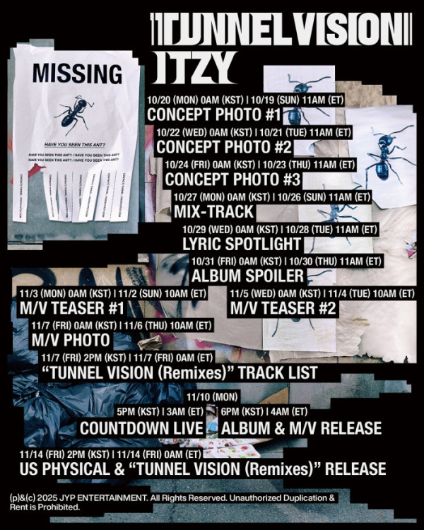 ▲ITZY 프로모션 스케줄러(사진제공=JYP엔터테인먼트)