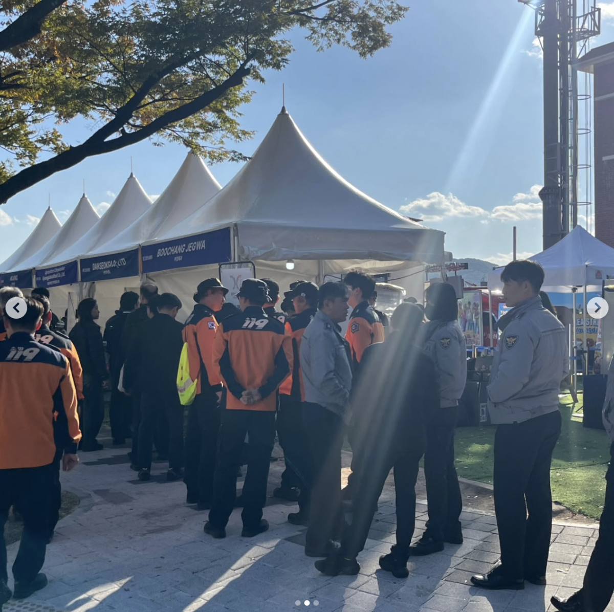 ▲부창제과가 경주 APEC 기간, ‘푸드스테이션’을 설치하고 경찰·소방관·자원봉사자 등 현장 근무 인력에게 호두과자를 수천 개 무료로 제공했다. (부창제과 인스타그램 캡처)