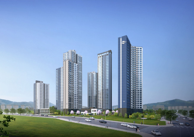 ▲'두산위브 더센트럴 도화' 투시도. (사진제공=두산건설)