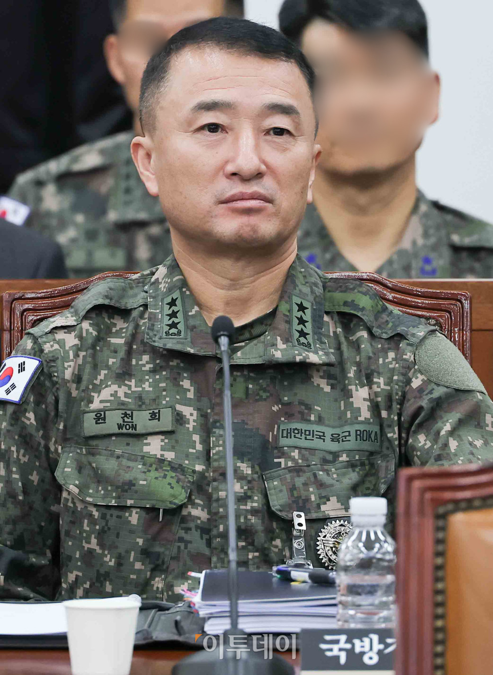 ▲5일 서울 여의도 국회 정보위원회에서 열린 국방정보본부 등에 대한 국정감사에 원천희 국방정보본부장이 참석하고 있다. 고이란 기자 photoeran@