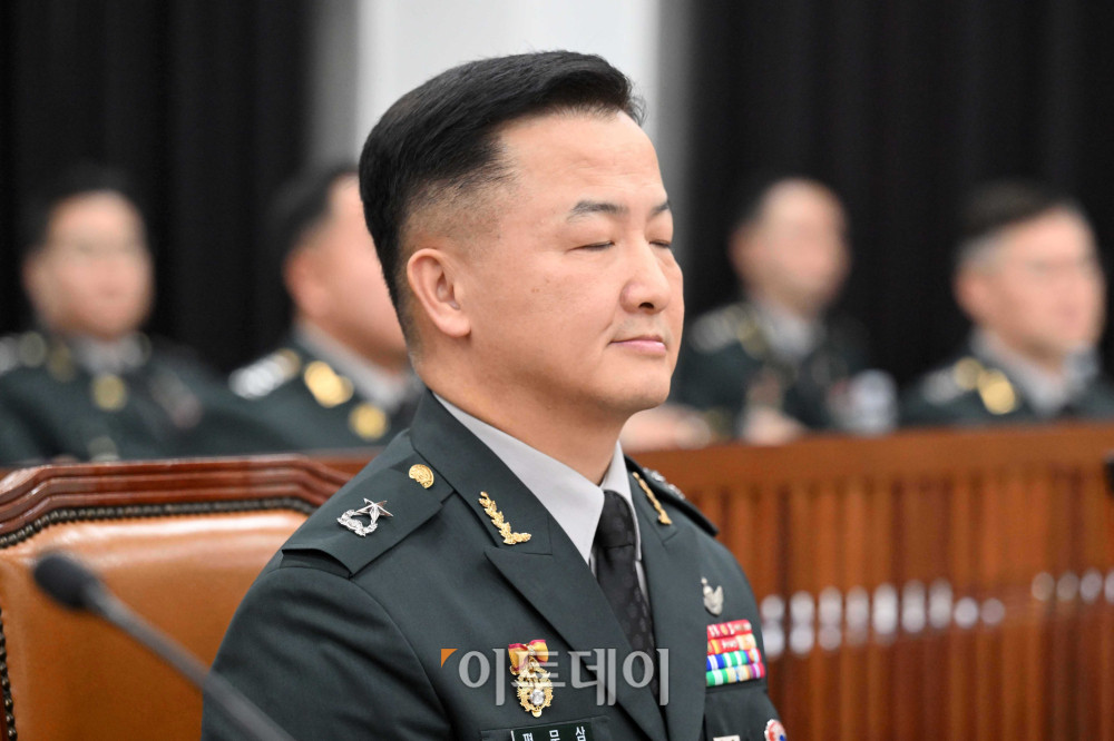 ▲5일 서울 여의도 국회 정보위원회에서 열린 국군방첩사령부(방첩사) 등에 대한 국정감사에서 편무삼 국군방첩사령관 직무대리가 참석하고 있다. 고이란 기자 photoeran@