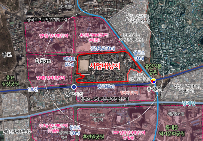 ▲효제동 292-2번지 일대 재개발 정비사업 위치도. (사진제공=서울시)