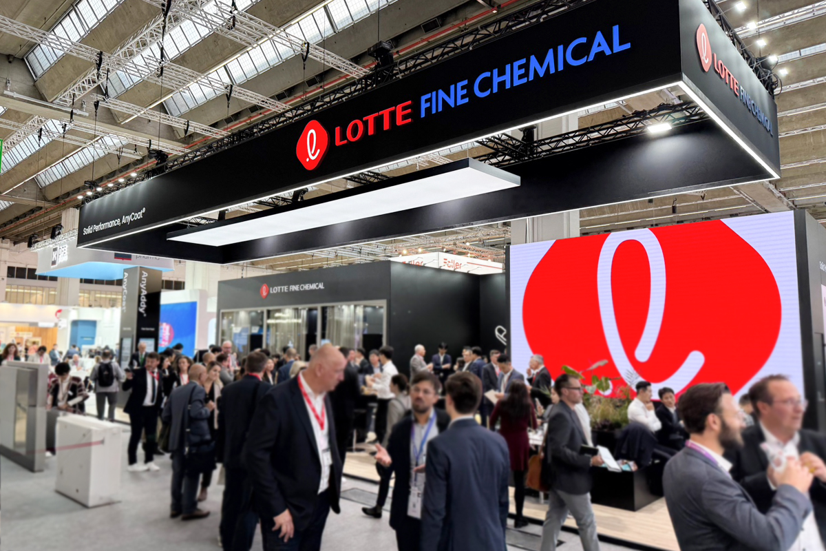 ▲롯데정밀화학이 독일 프랑크푸르트에서 열린 세계 최대 의약 산업 전시회 CPHI 2025에 참가했다. (사진제공=롯데정밀화학)