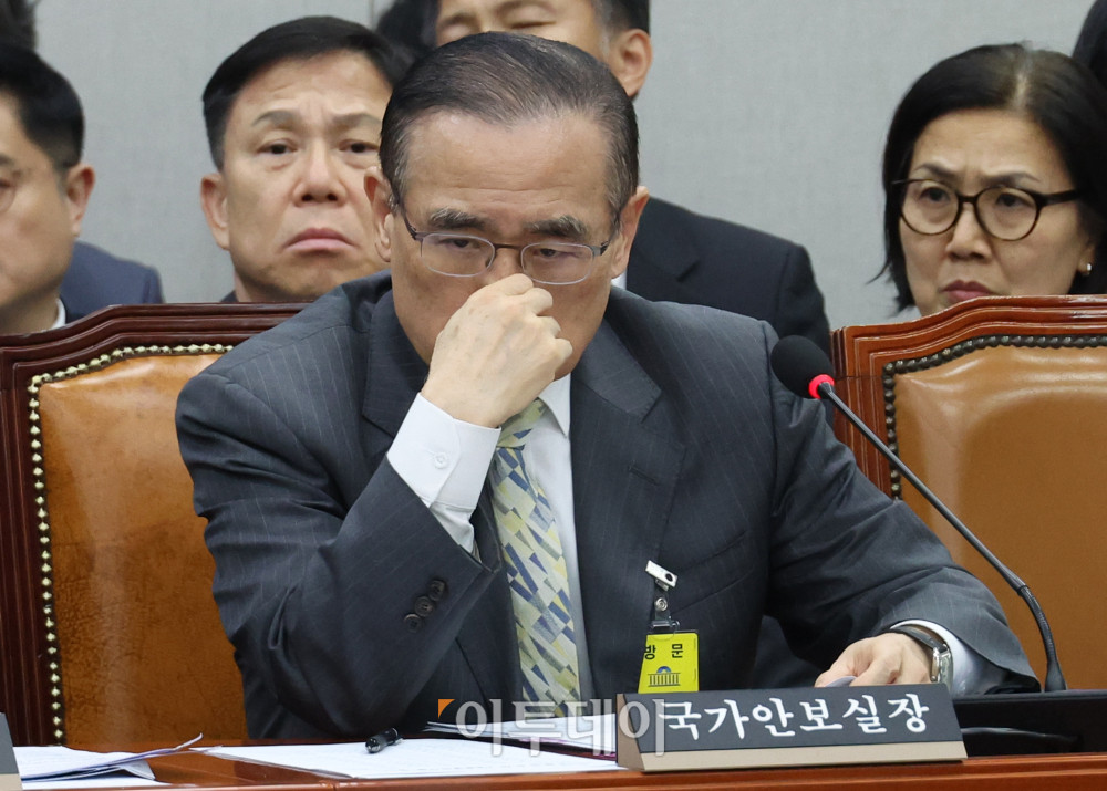 ▲위성락 국가안보실장이 6일 서울 여의도 국회 운영위원회에서 열린 국정감사에 참석하고 있다. 고이란 기자 photoeran@