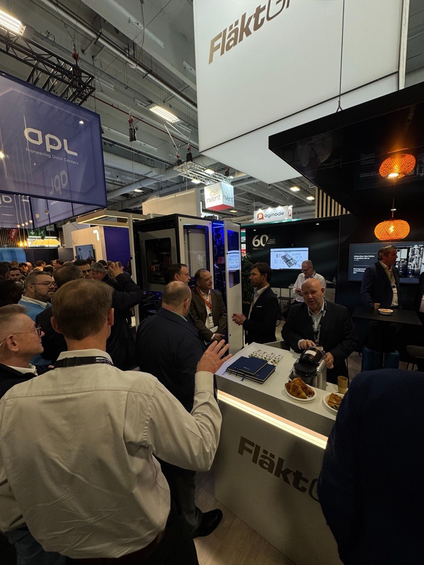 ▲플랙트 그룹 ‘데이터센터 월드 파리 2025’ 전시 부스 전경 (자료출처=플랙트 그룹)