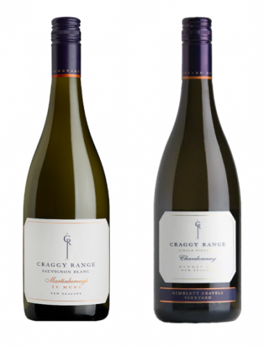 ▲크래기 레인지 테 무나 로드 소비뇽 블랑(왼쪽)과 크래기 레인지 김블렛 그래블 빈야드 샤도네이 (사진제공=금양인터내셔날)