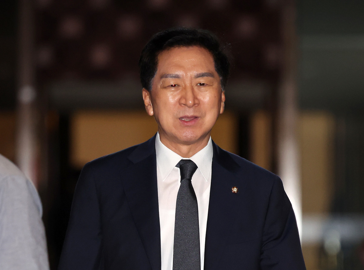 ▲김기현 국민의힘 의원이 9월 1일 오후 서울 여의도 국회에서 열린 의원총회에 참석해 있다. (뉴시스)