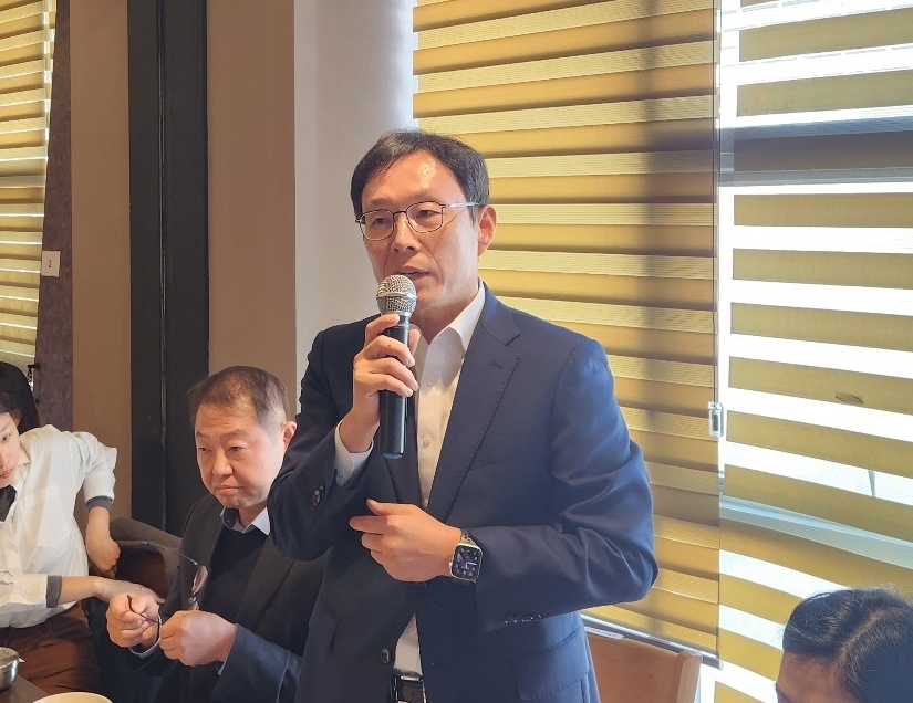 ▲김규철 국토부 주택토지실장이 12일 기자단 간담회에서 발언하고 있다. (사진제공=국토교통부)