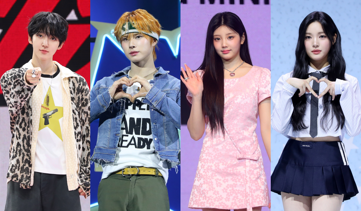 ▲킥플립 동현(왼쪽부터), 투어스 경민, 아일릿 원희, 하츠투하츠 유하. (뉴시스)