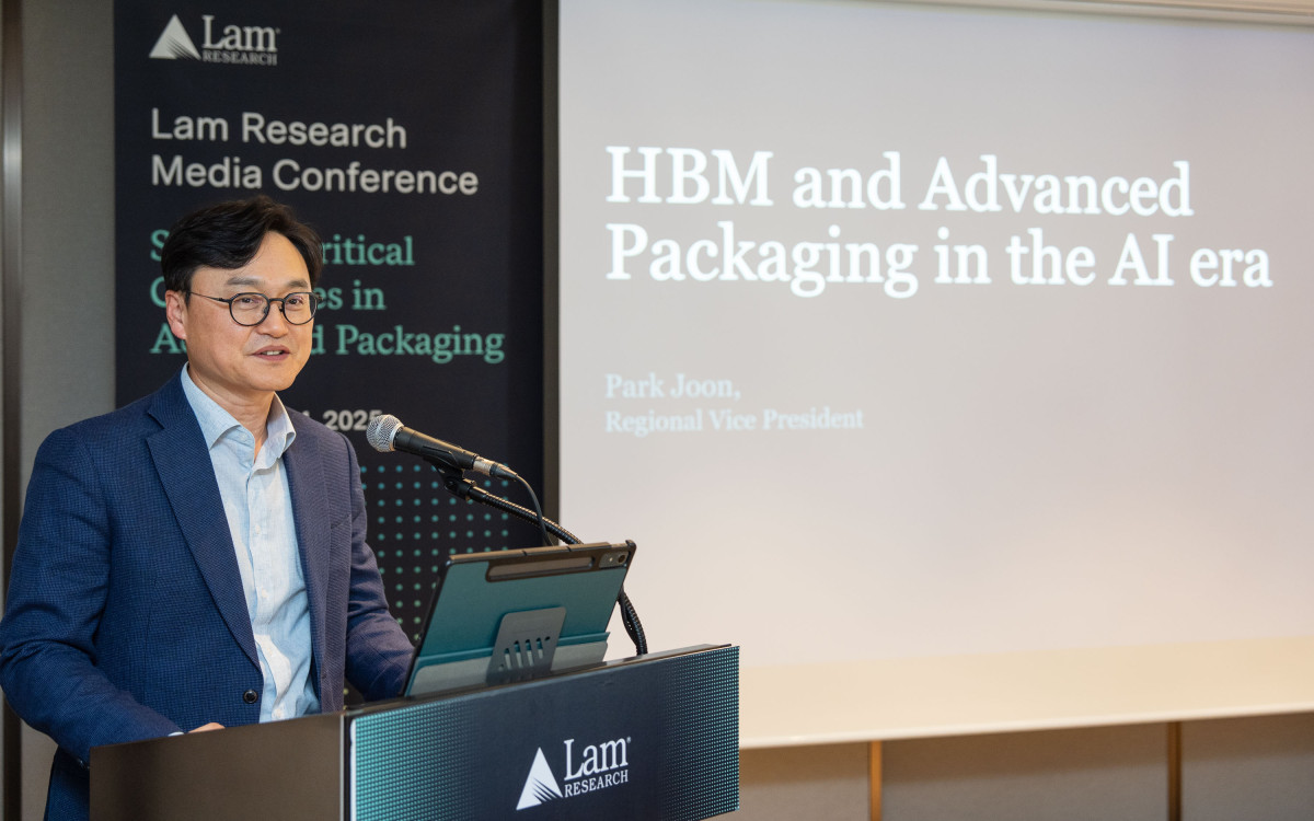 ▲박준홍 램리서치코리아 대표가 14일 웨스틴 서울 파르나스에서 열린 기자간담회에서 발언하고 있다. (자료제공=램리서치)