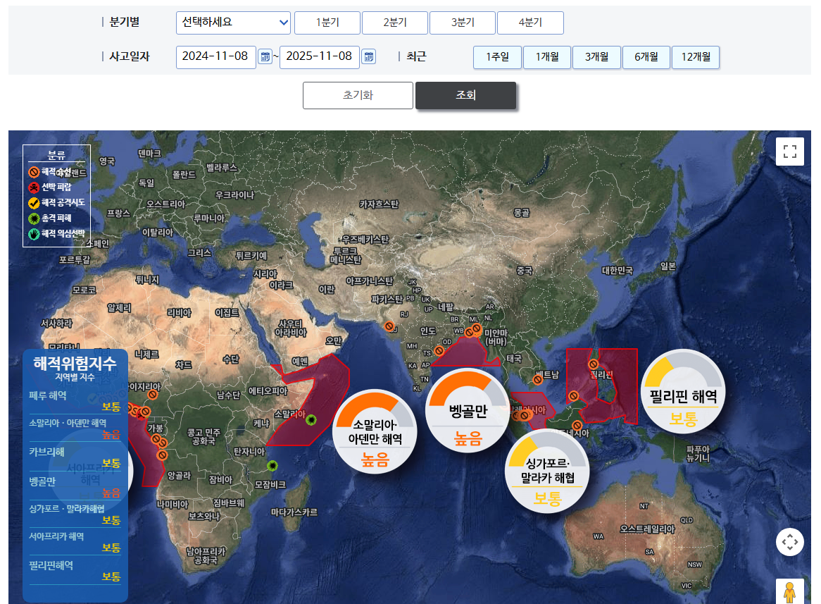 ▲해양안전종합정보시스템 개선화면 (해양수산부)