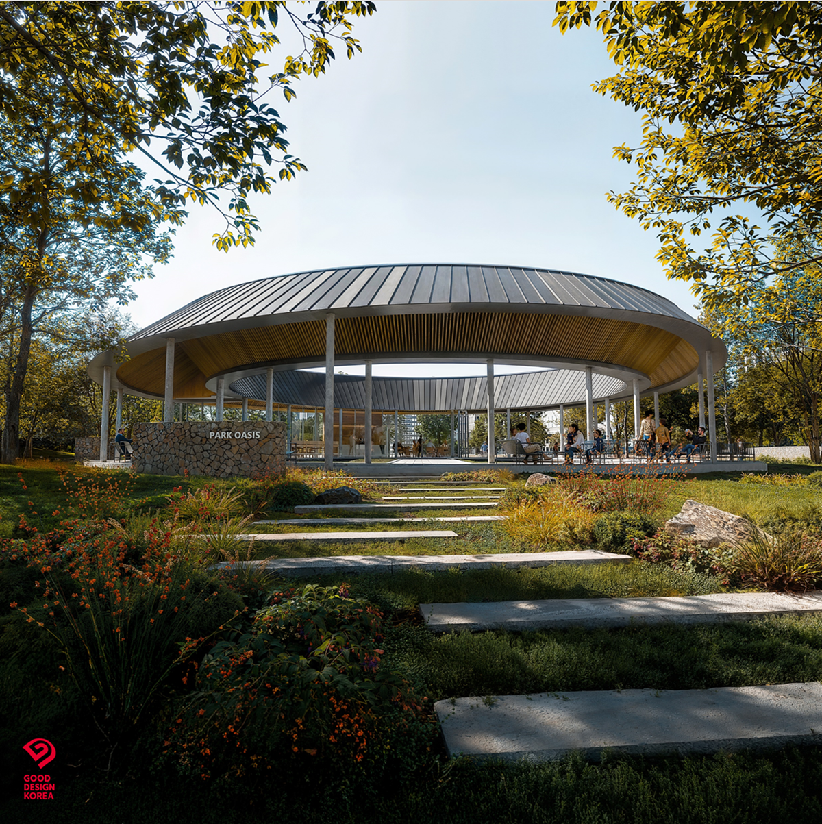 ▲잠실 래미안 아이파크 단지 내 파크오아시스. (사진제공=HDC현대산업개발)