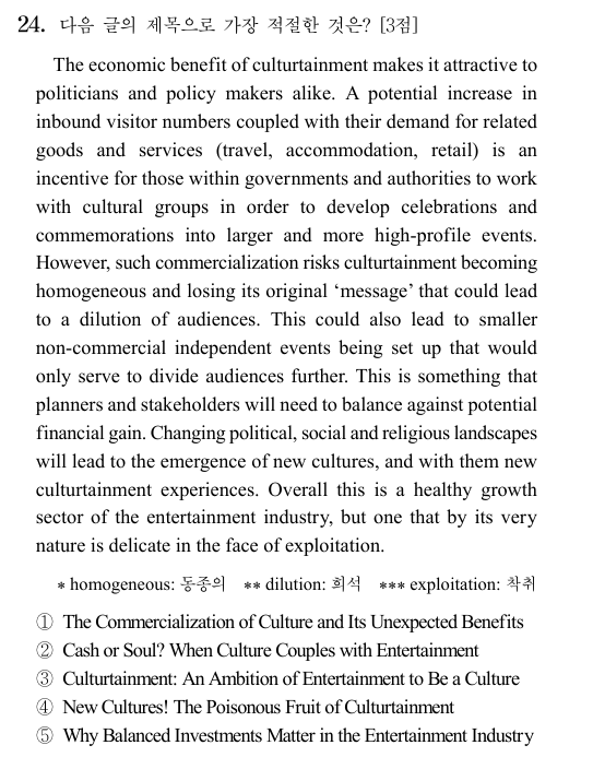 ▲2026학년도 수능 영어 24번. (한국교육과정평가원)