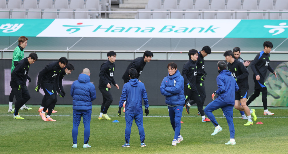 한국-가나 평가전 사전 훈련 모습