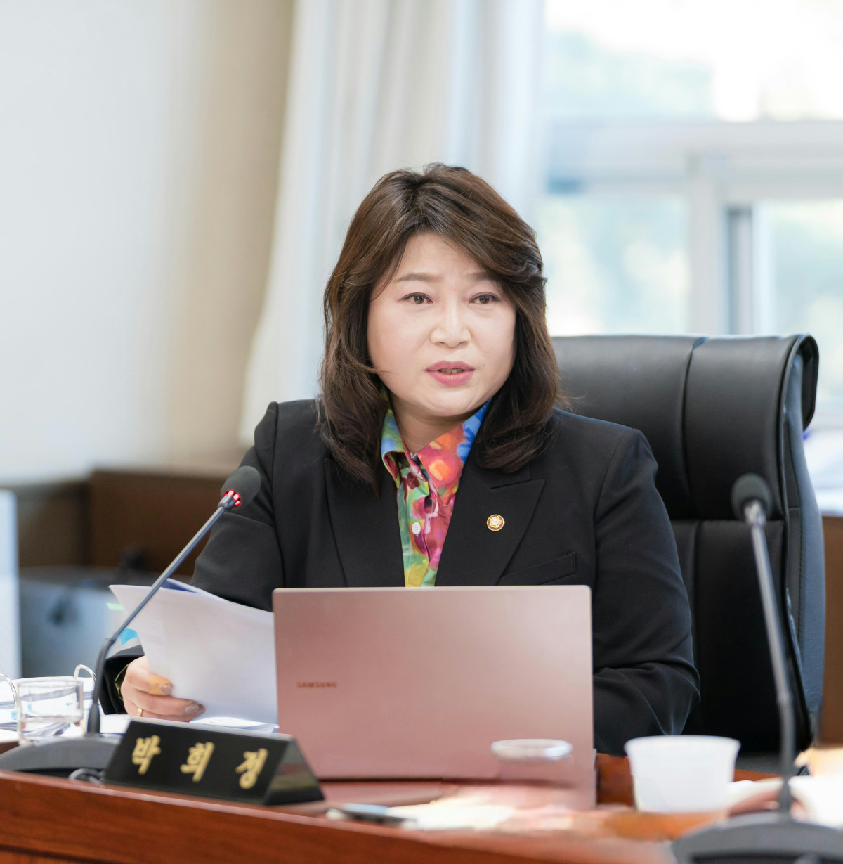 ▲박희정 용인특례시의원이 행정사무감사에서 발언하고 있다. (용인특례시의회)