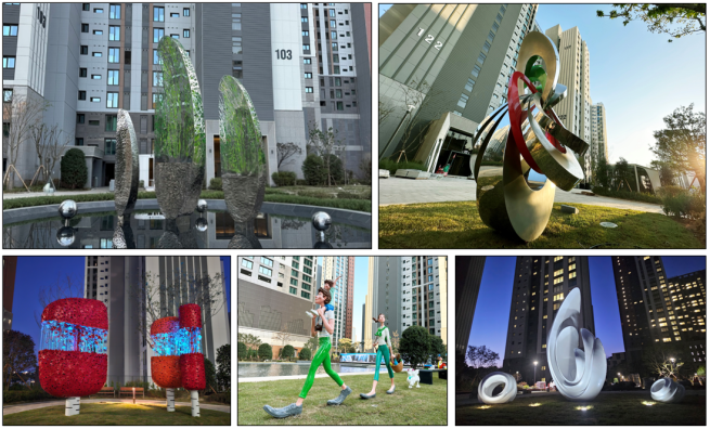 ▲'두산위브더제니스 오션시티'에 설치된 국내 유명작가의 예술작품. (사진제공=두산건설)