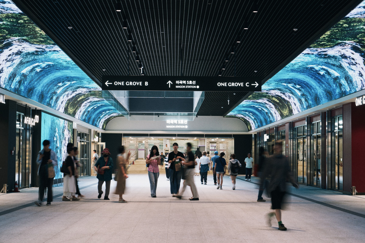 ▲마곡 원그로브 지하 공공보행통로 그로브웨이 전경. 사진=이지스자산운용