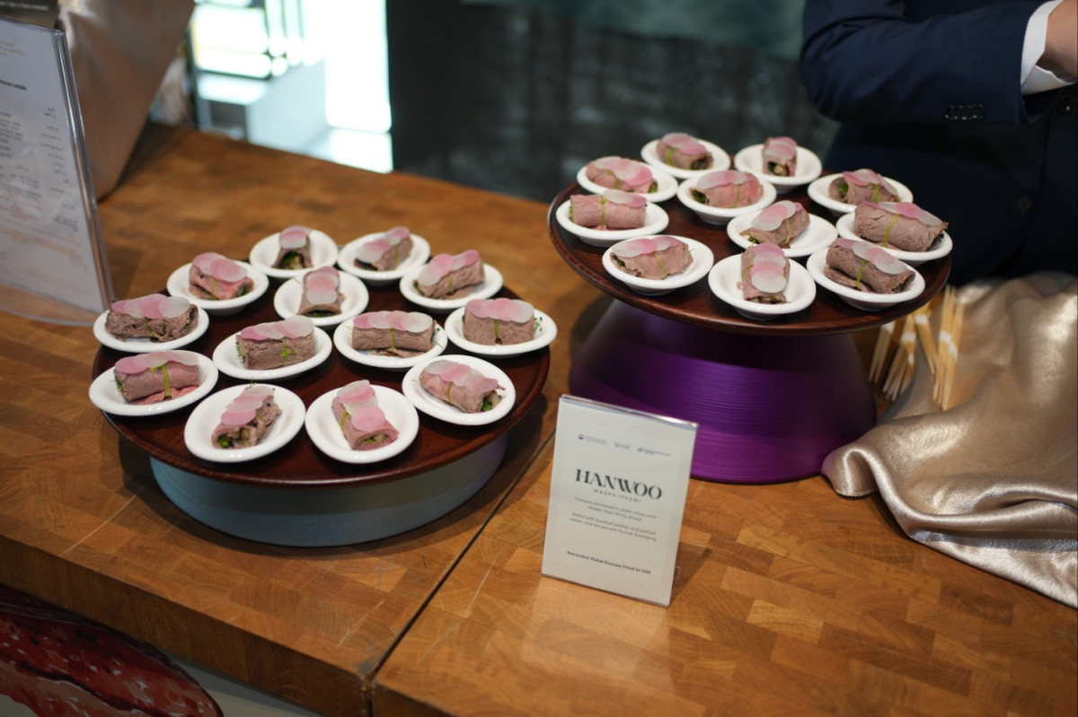 ▲19일(현지시간) 아랍에미리트(UAE) 아부다비 한국문화원에서 열린 K-푸드 홍보행사에서 선보인 한우 음식 (사진제공=농림축산식품부)