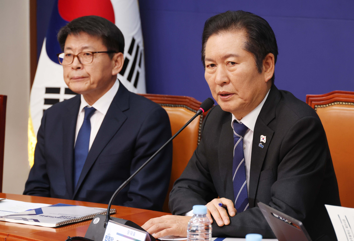 ▲정청래 더불어민주당 대표가 20일 오후 서울 여의도 국회에서 열린 호남발전과제 보고회에서 발언을 하고 있다. (사진=뉴시스)