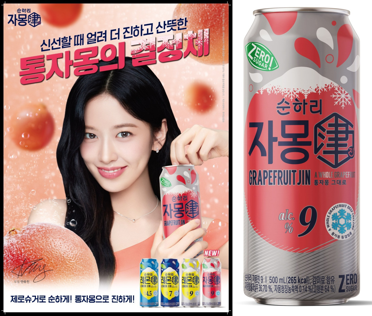 ▲순하리 자몽진 포스터. (사진제공=롯데칠성음료)