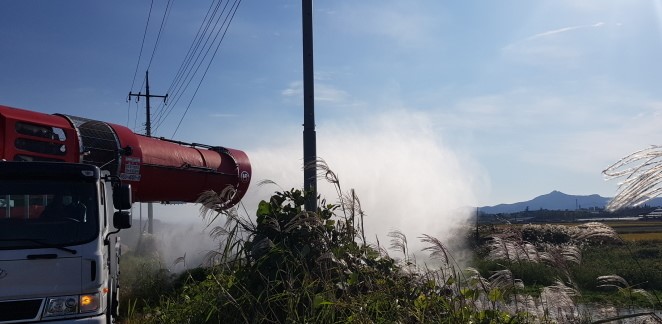 ▲전북도 고병원성 AI 차단 방역. (사진제공=전북도)