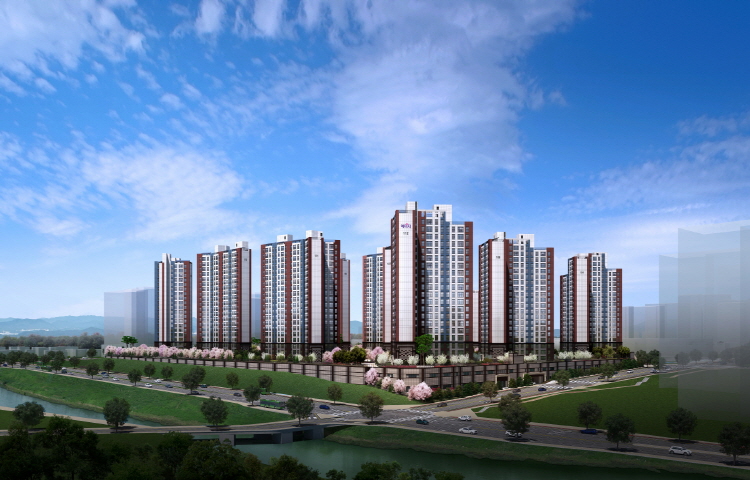 ▲‘이천 중리 B3블록 금성백조 예미지’ 투시도 (금성백조 제공)