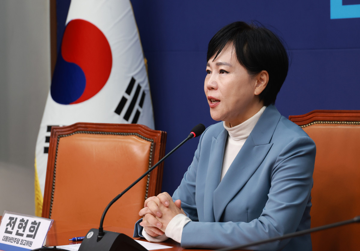 ▲전현희 더불어민주당 최고위원이 23일 서울 여의도 국회에서 현안 관련 기자간담회를 하고 있다. (사진=뉴시스)