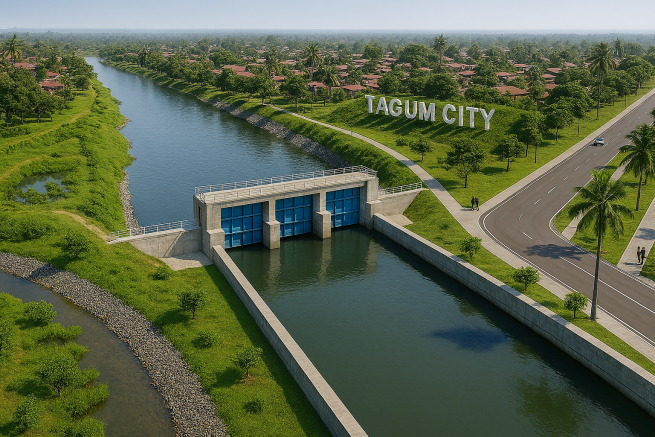 ▲따굼 홍수조절사업 조감도. (사진제공=HJ중공업)