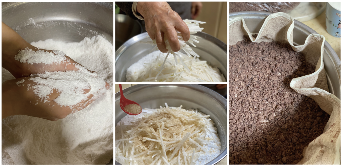 ▲무떡 만드는 과정.(‘할머니와 나의 사계절 요리학교’)