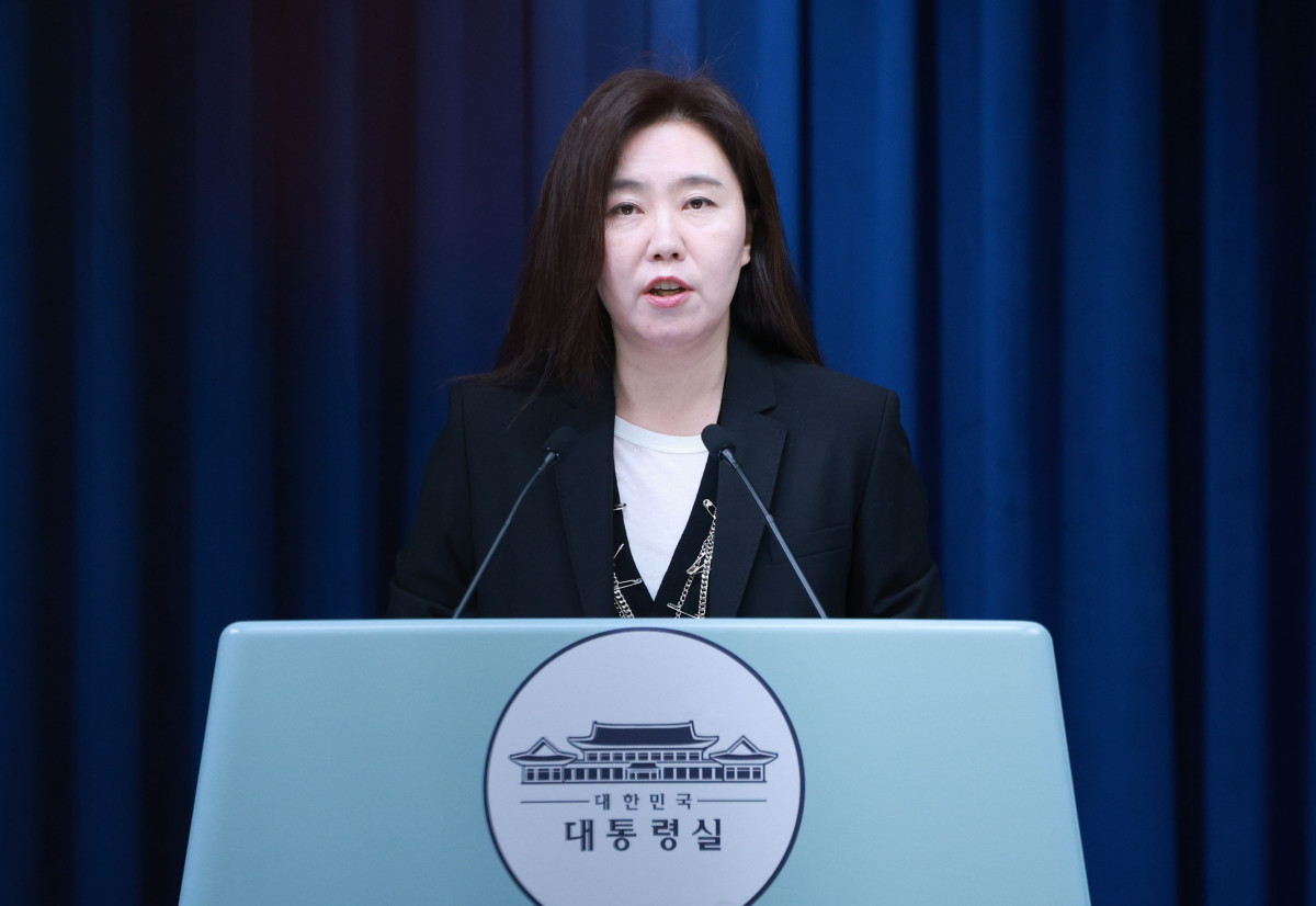 ▲강유정 대변인이 26일 서울 용산 대통령실 청사에서 사법 현안 관련 브리핑을 하고 있다. 2025.11.26.  (뉴시스)