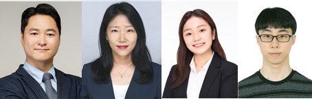▲(왼쪽부터) 노태우 교수, 김유리 교수, 노윤서 학부생, 김우진 석사과정생. (사진=한양대)
