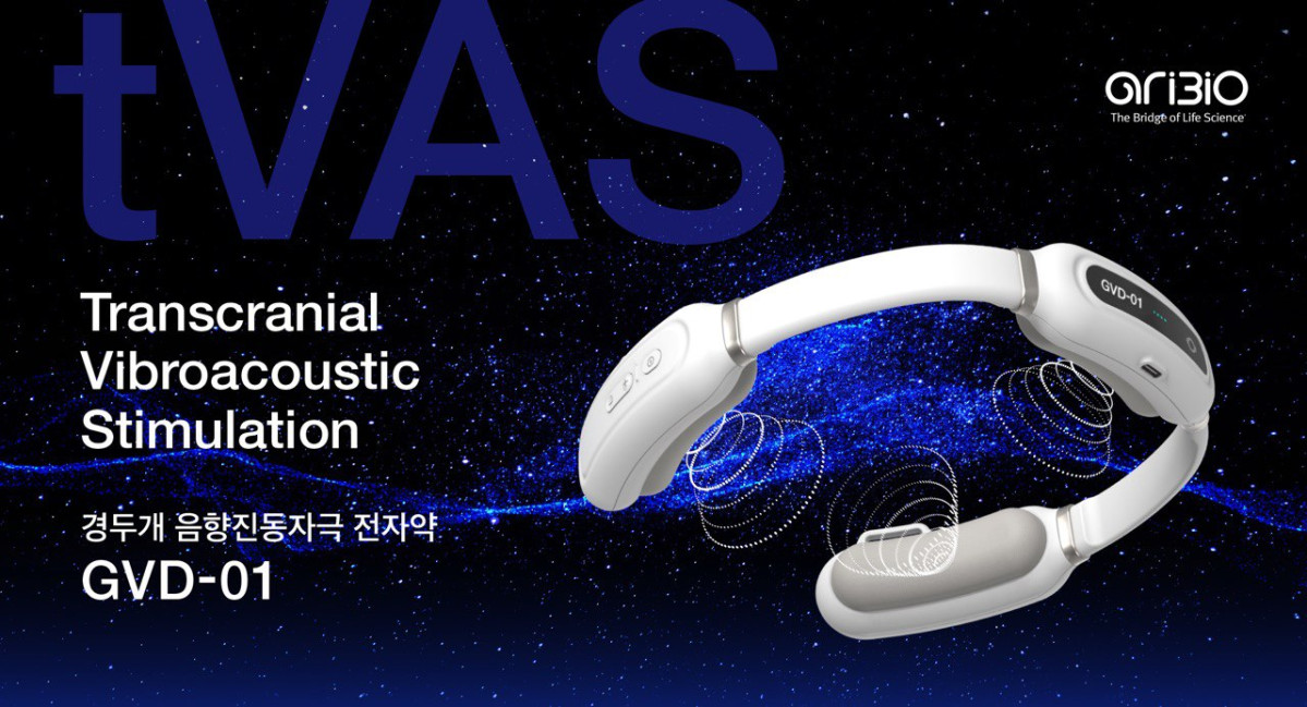 ▲아리바이오 경두개 음향진동자극(tVAS) 전자약 GVD-01 이미지. (사진제공=아리바이오)