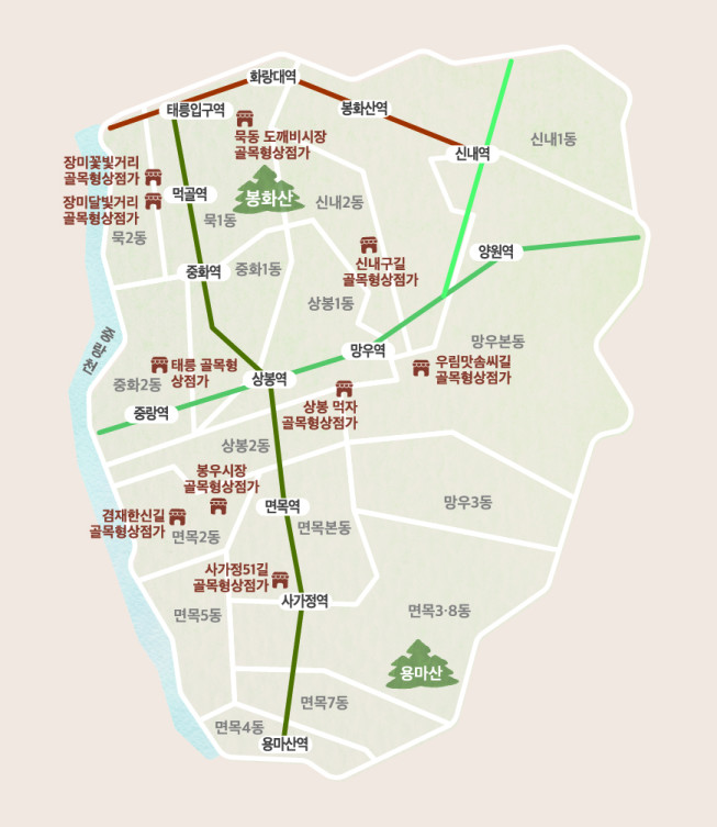 ▲ 중랑구, 골목형상점가 활성화 현황. (자료제공=중랑구)