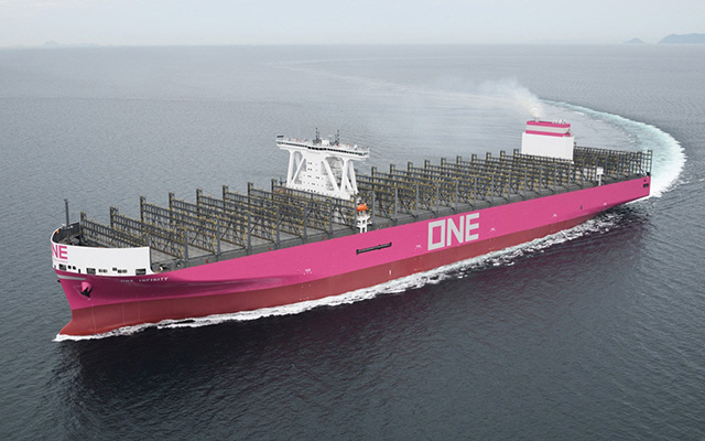 ▲컨테이너 운반선. 출처 이마바리조선 홈페이지