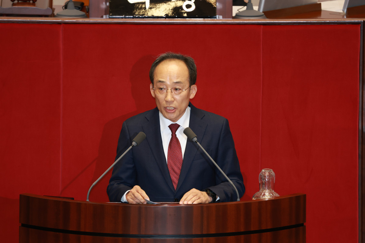 ▲체포동의안이 본회의에 상정된 추경호 국민의힘 의원이 27일 서울 여의도 국회에서 열린 제429회국회(정기회) 제13차 본회의에서 신상발언을 하고 있다. 2025.11.27.  (뉴시스)