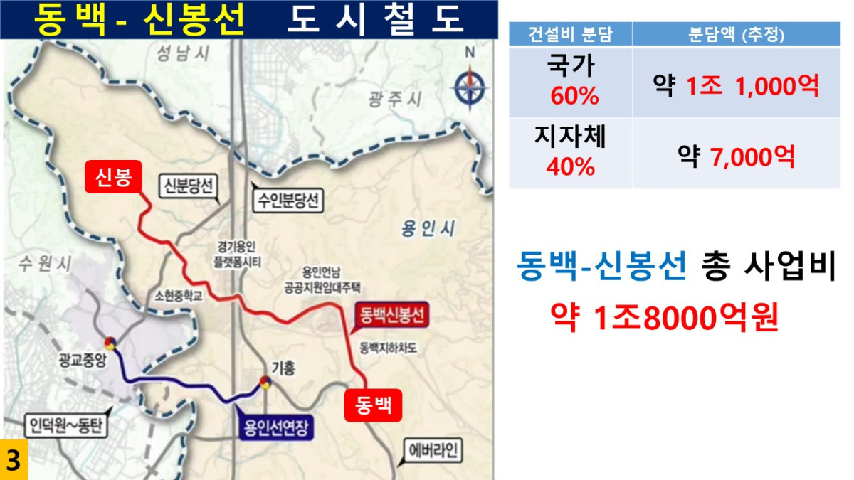 ▲동백-신봉선 도시철도(안) (용인특례시의회)
