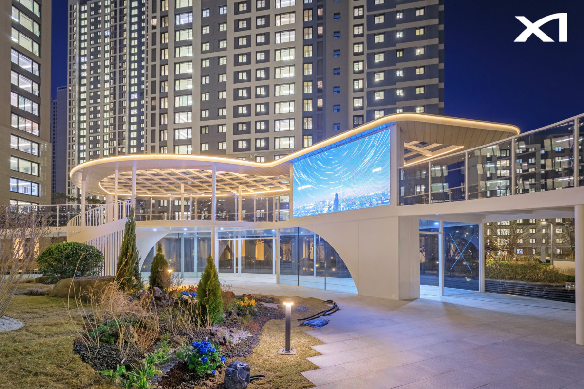 ▲'자이사운드스케이프'가 적용된 철산자이헤리티지 조경산책로. (사지제공=GS건설)