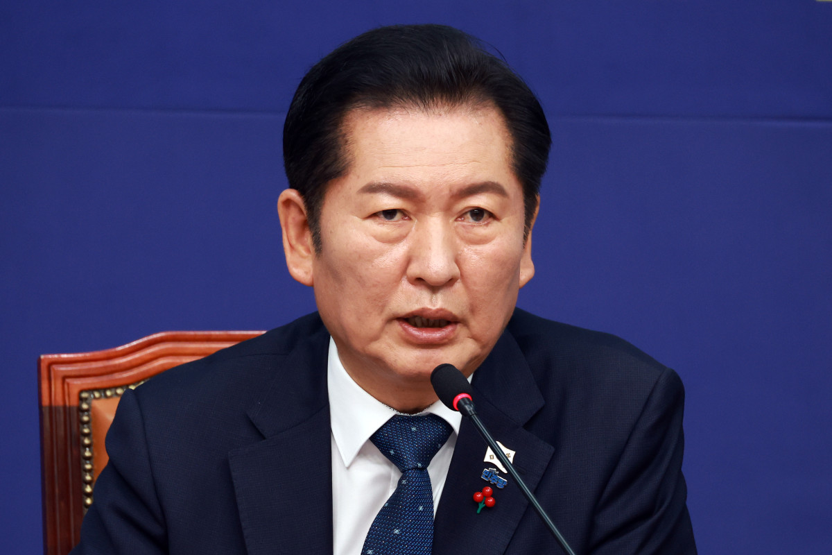 ▲정청래 더불어민주당 대표가 28일 서울 여의도 국회에서 열린 최고위원회의에서 발언하고 있다. (사진=뉴시스)