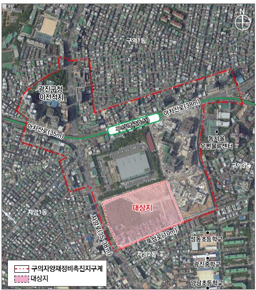 ▲구의·자양재정비촉진지구 위치도. (사진제공=서울시)