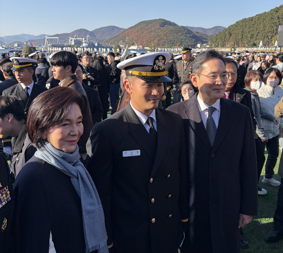 ▲(왼쪽부터)홍라희 삼성미술관 리움 명예관장, 이지호 씨, 이재용 삼성전자 회장. (공동취재단)
