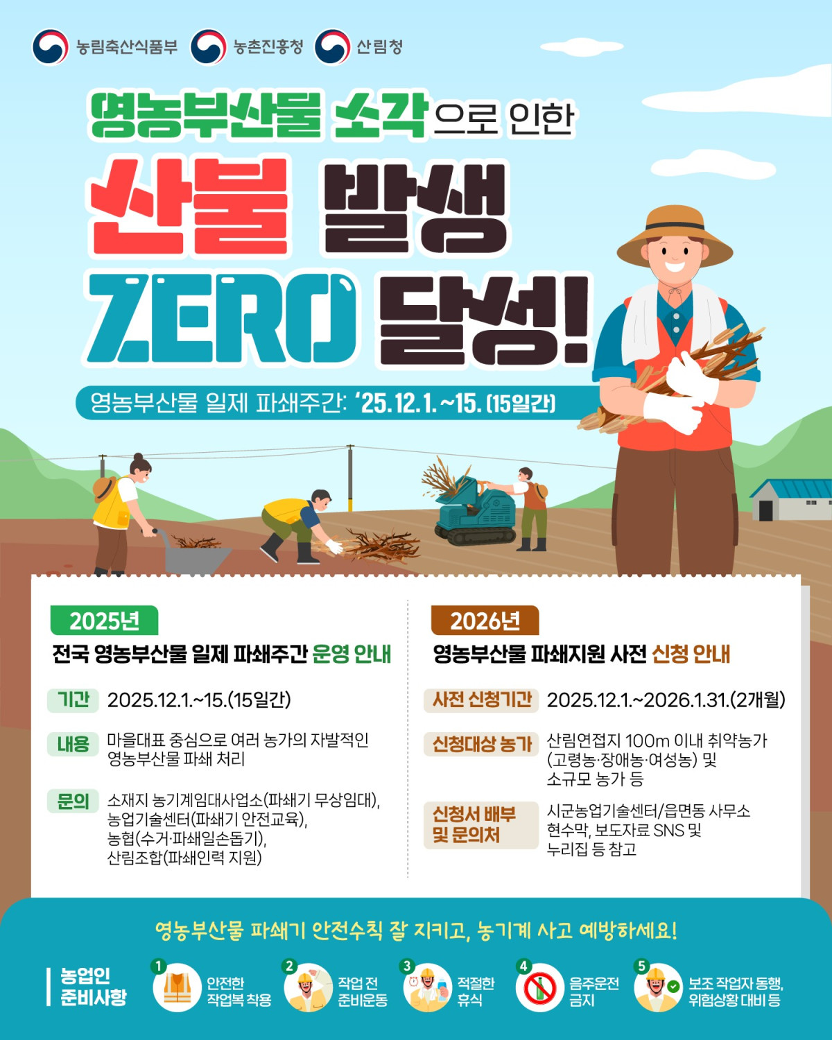 ▲영농부산물 일제 파쇄 주간 안내 홍보물 (사진제공=농림축산식품부)