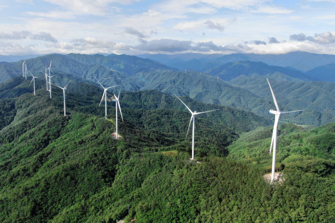 ▲양양 풍력발전 전경(사진제공=코오롱글로벌)