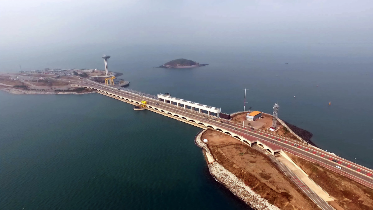 ▲경기 안산 시화호 조력발전소 전경 (한국수자원공사)