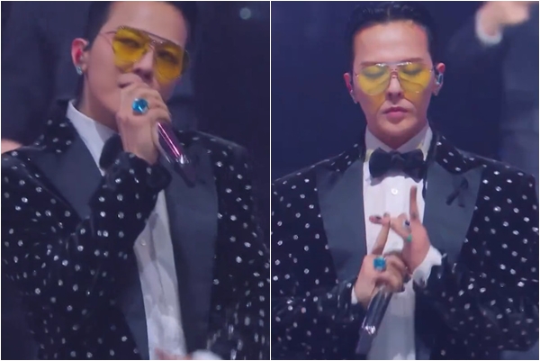 ▲'2025 마마어워즈'에서 무대를 펼치는 지드래곤. (출처='2025 마마어워즈' 공식SNS)