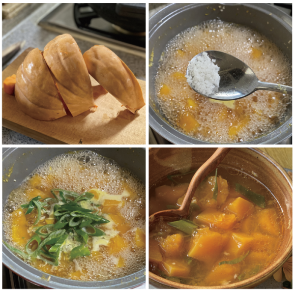 ▲늙은 호박국 만드는 과정(‘할머니와 나의 사계절 요리학교’)