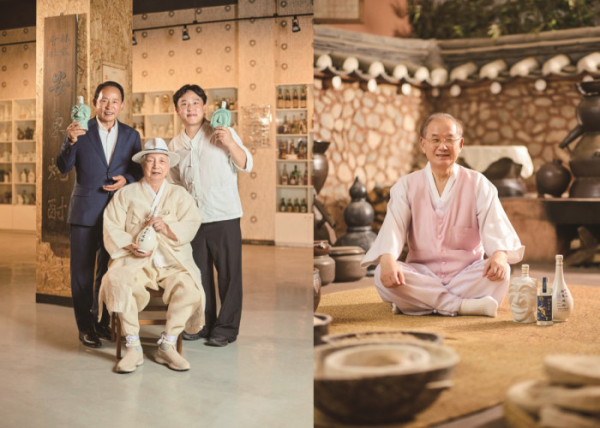 ▲(좌)3대가 함께하는 박재서 명인의 안동소주.(우)김연박 명인의 민속주 안동소주.(안동시)